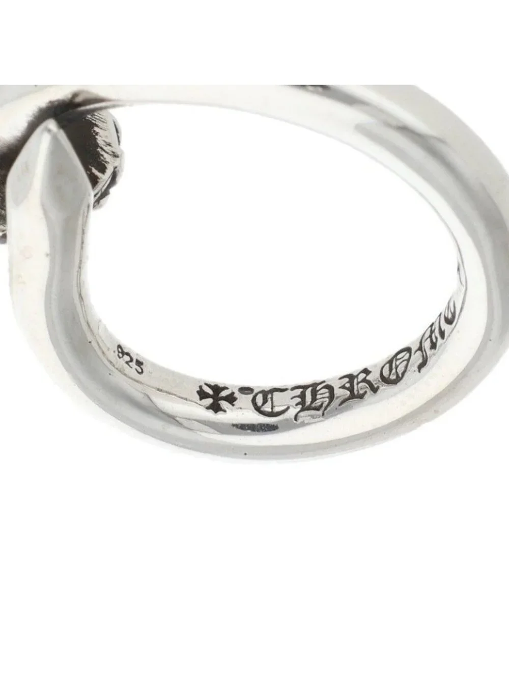 Chrome Hearts Nail Crsball Cross Ball Silver Ring